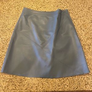 Baby blue faux leather skirt